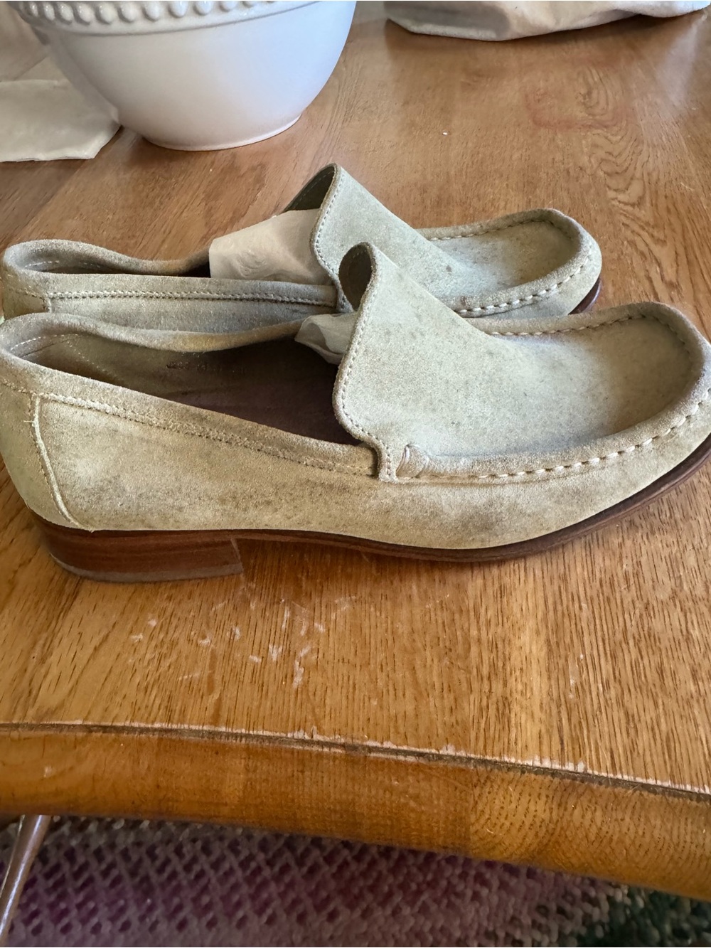 Coach Women's Suede Loafers in Light Green